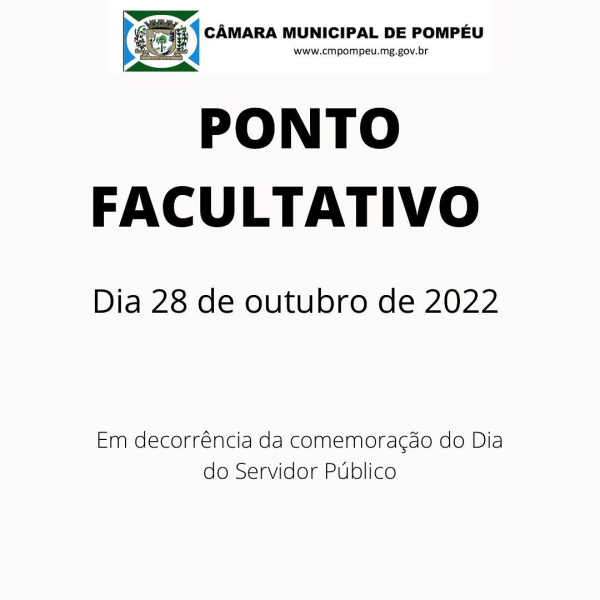 Ponto facultativo (28/10/2022)
